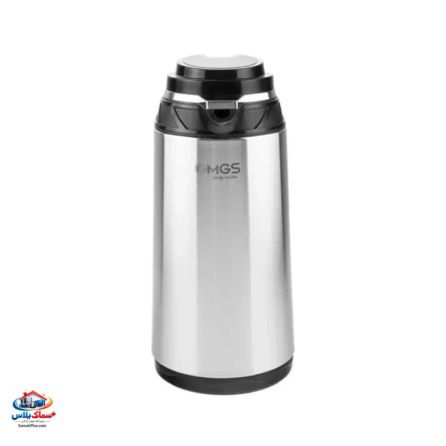 فلاسک ام جی اس مدل FS10111 ظرفیت 1.3 لیتر | فلاسک شیشه‌ای با عایق حرارتی شیشه سفید، مناسب سفر، کمپینگ و استفاده روزانه